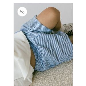 2 pair Blue/White and Brown/White Striped Foster Collection shorts